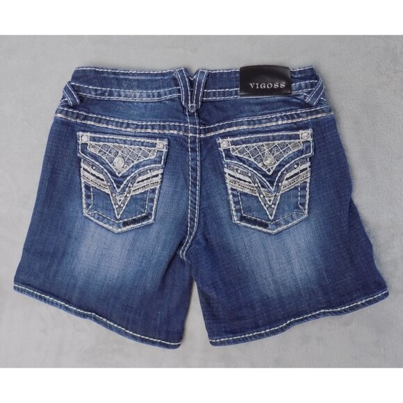 Vigoss Denim Shorts 5/6 Distressed Embroidery Dark Wash Capsule (BUNDLE PRICE $6 - Picture 2 of 10